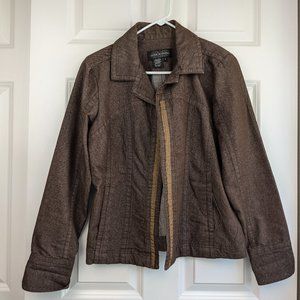 LAL Live a Little Denim Dark Brown Fitted Jacket